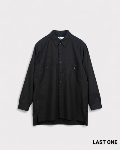 Y's for men100/2 BROAD SHIRT WITH PANEL POCKET(Black)