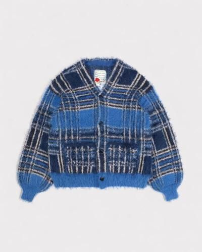 <img class='new_mark_img1' src='https://img.shop-pro.jp/img/new/icons65.gif' style='border:none;display:inline;margin:0px;padding:0px;width:auto;' />SEVESKIGLustre Check Knit Cardigan(Blue)