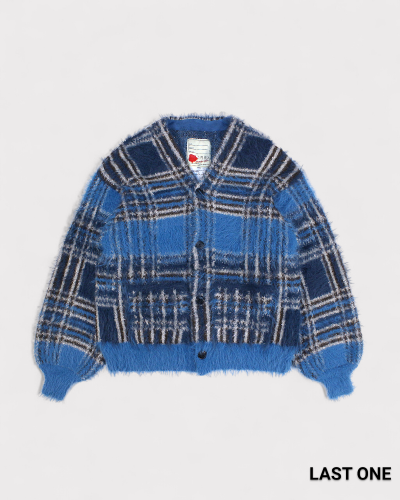 <img class='new_mark_img1' src='https://img.shop-pro.jp/img/new/icons8.gif' style='border:none;display:inline;margin:0px;padding:0px;width:auto;' />SEVESKIGLustre Check Knit Cardigan(Blue)