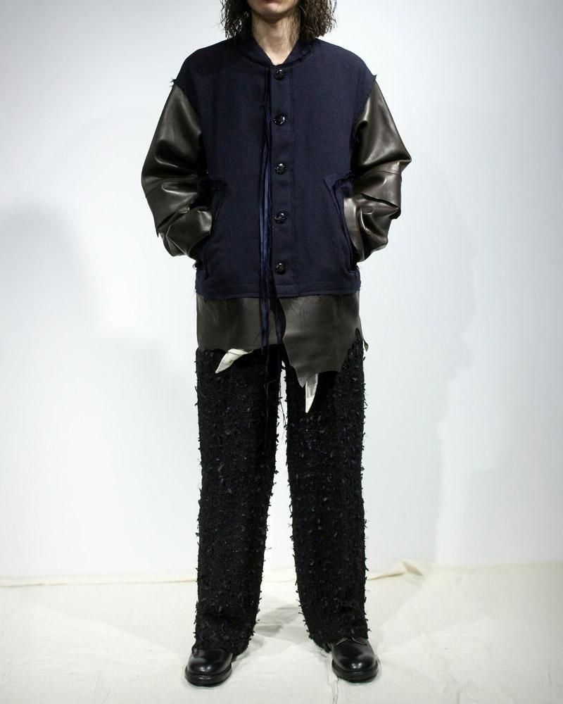 midorikawa ミドリカワ　24AW Midorikawa VARSITY JACKET(NAVY× BROWN)｜ミドリカワ 正規取扱