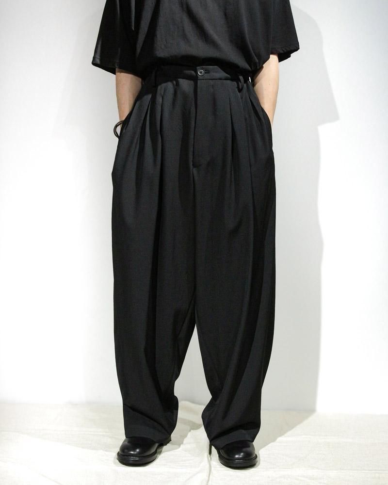 Yohji Yamamoto POUR HOMME】WOOL GABARDINE 12-TUCKS PANTS