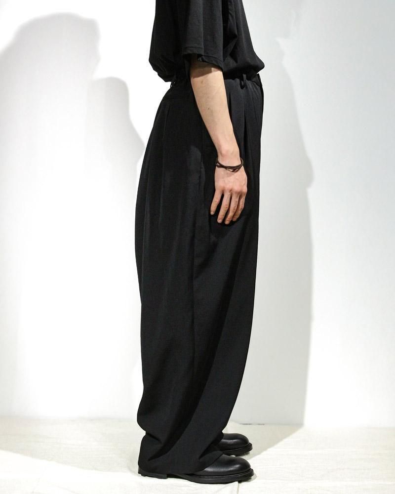 Yohji Yamamoto POUR HOMME】WOOL GABARDINE 12 TUCKS PANTS｜ヨウジ
