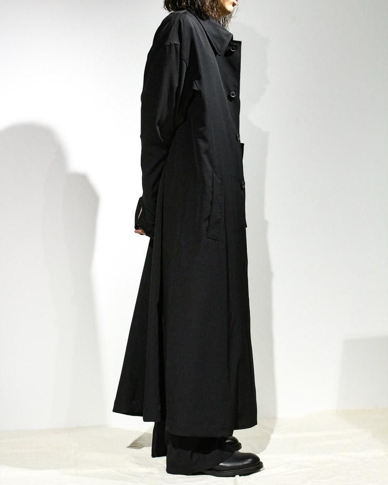 Yohji Yamamoto POUR HOMME】WOOL GABARDINE DESIGNED SLEEVE COAT