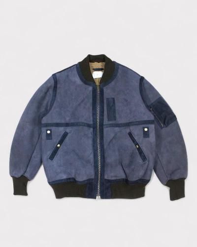 <img class='new_mark_img1' src='https://img.shop-pro.jp/img/new/icons8.gif' style='border:none;display:inline;margin:0px;padding:0px;width:auto;' />SUGARHILLSHERRING LEATHER MA-1 JACKET(DARKNAVY)