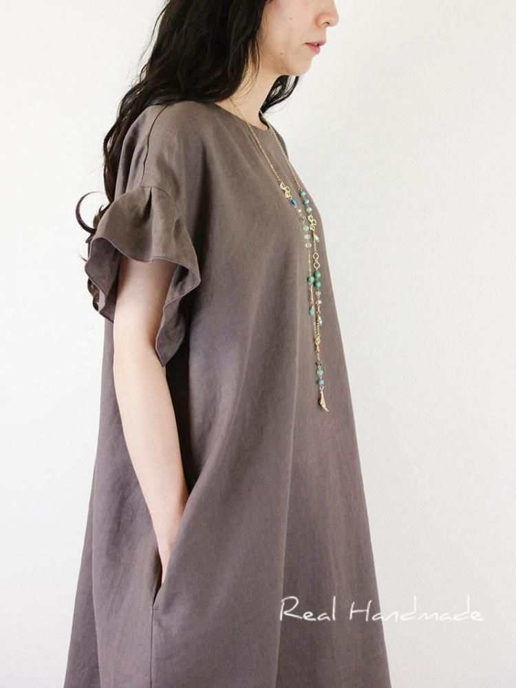 ヨーロッパグレージュリネン | ワイドパンツ - REAL HANDMADE