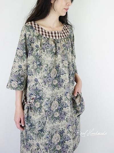 フランス 1900s リネン 小さなレースとギャザーワンピース アンティーク フランス 1900s リネン 小さなレースとギャザーワンピース
