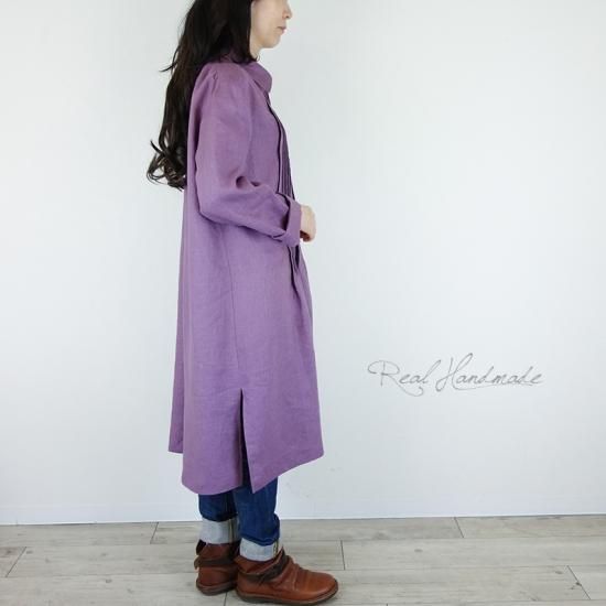 人気✨アンティークスノワール 麻 リネン シャツワンピース レース ピンタック 人気✨アンティークスノワール 麻 リネン シャツワンピース