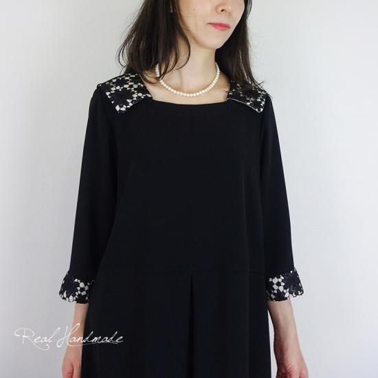 ブラックジョーゼットワンピース | ハンドメイド - REAL