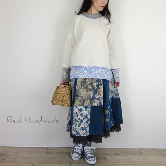 予約販売] チャコールスカラップティアードスカート - REAL HANDMADE