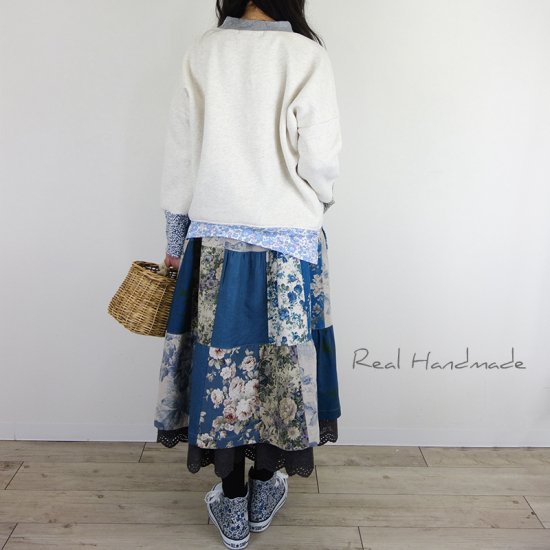 予約販売] チャコールスカラップティアードスカート - REAL HANDMADE