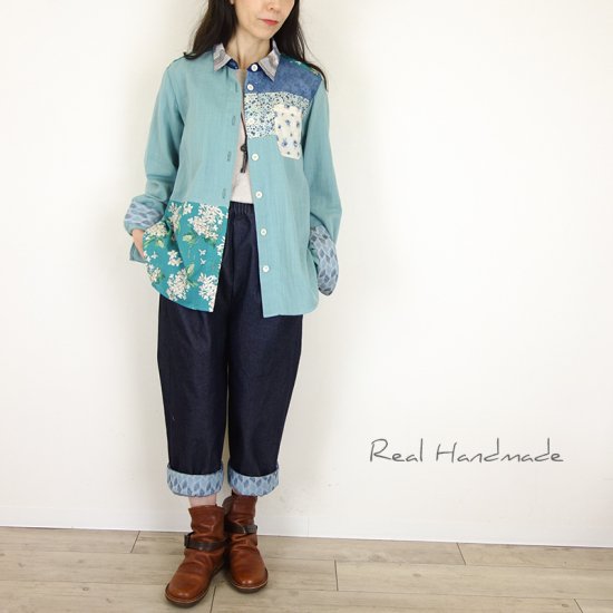 予約販売] デニムリバティ3WAYサルエル風パンツ - REAL HANDMADE