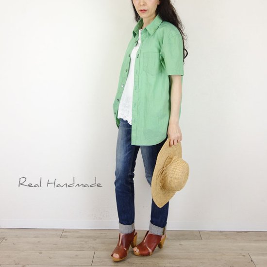 予約販売] ワッシャーコットンエメグリメンズシャツ - REAL HANDMADE