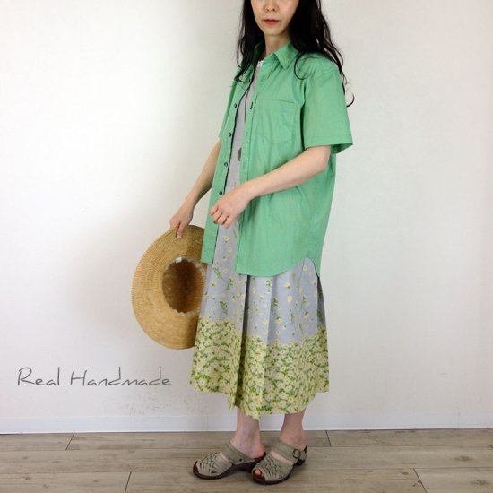 予約販売] ワッシャーコットンエメグリメンズシャツ - REAL HANDMADE