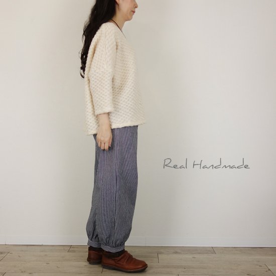 予約販売] ヒッコリーネイビーカフスパンツ - REAL HANDMADE -リアル