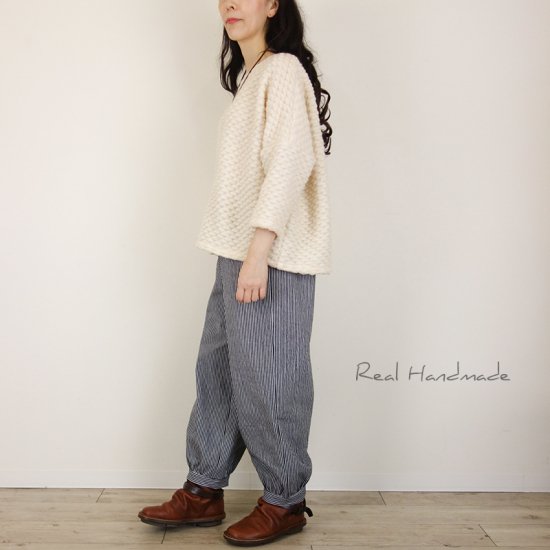 予約販売] ヒッコリーネイビーカフスパンツ - REAL HANDMADE -リアル