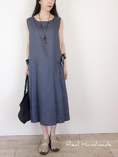 予約販売] モーブWガーゼエプロンワンピース - REAL HANDMADE
