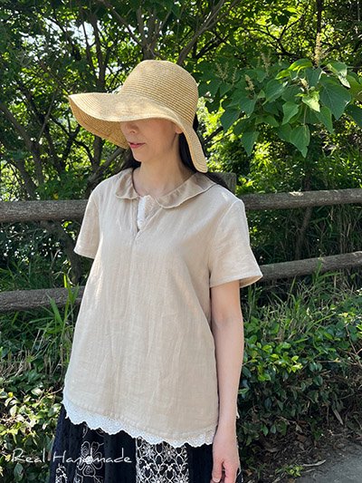 予約販売] モアリネンダンガリータックパンツ - REAL HANDMADE -リアル