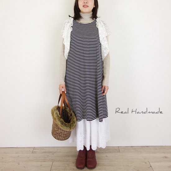 ネイビーボーダー | フリルワンピース - REAL HANDMADE -リアルハンドメイド- 心を込めて手作りした素敵なお洋服をあなたへ。。