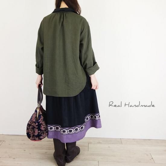 AMBIDEX Store 〇お皿とお花刺繍 スカート(F カーキ): l'atelier