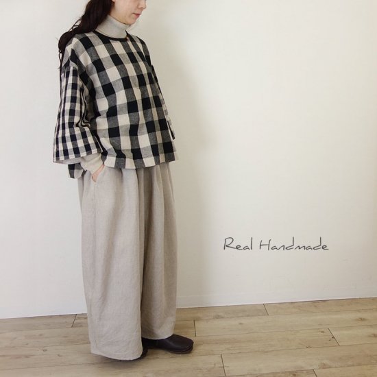 ヨーロッパナチュラルリネン脇カーブキュロットパンツ（セットアップにもなります） - REAL HANDMADE -リアルハンドメイド-  心を込めて手作りした素敵なお洋服をあなたへ。。