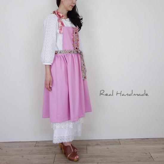 薔薇エプロンドレス | サファイアピンク - REAL HANDMADE -リアル