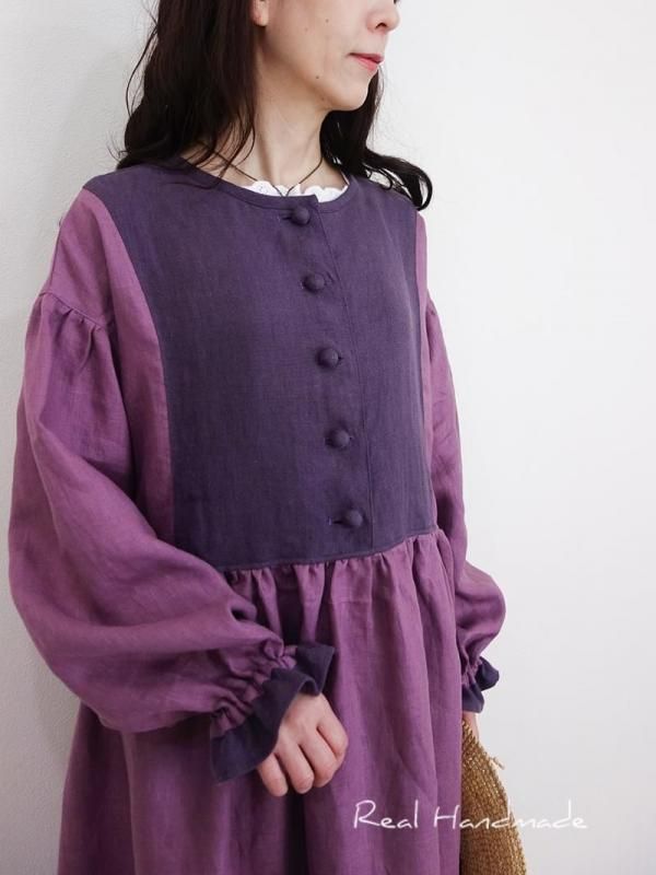 ヨーロッパリネン|ふんわりフリルドロップワンピース - REAL