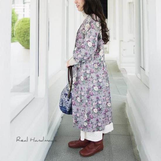 リネンアンティークフラワー|ワンピース - REAL HANDMADE -リアル