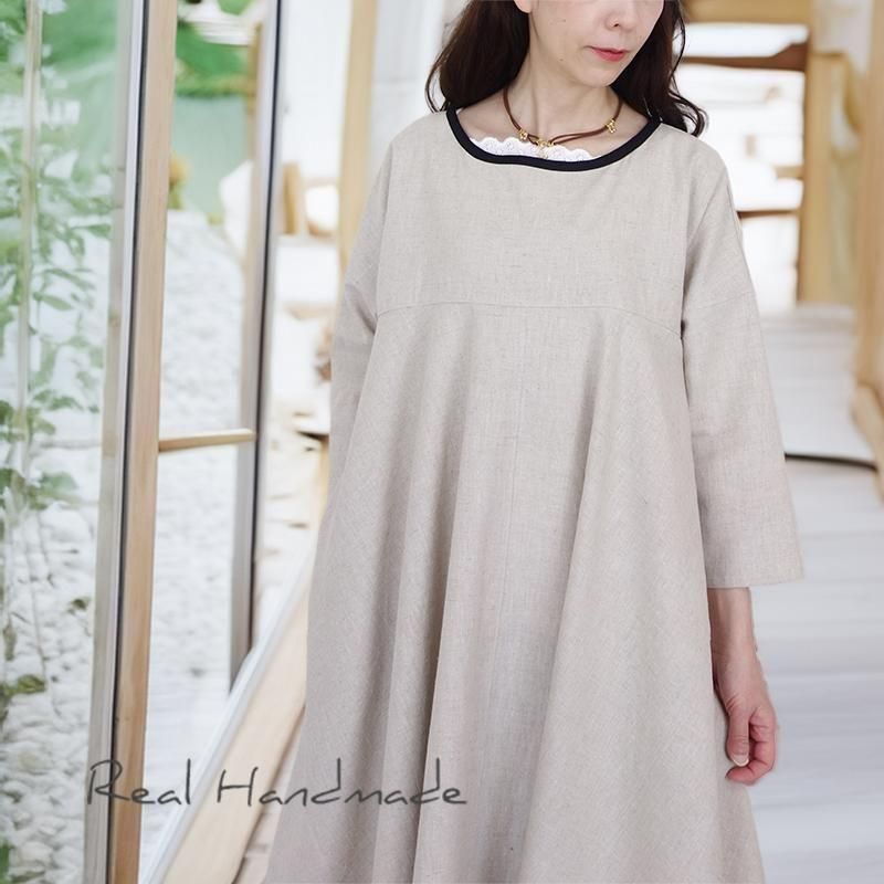 Cocoバイカラー・リネンワンピース | 大人のドロップワンピ - REAL Cocoバイカラー・リネンワンピース | 大人のドロップワンピ - REAL
