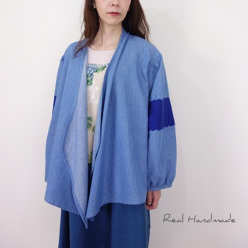 極美品 45R 近年 アイスコットンのカーディガン 洗える ロイヤルブルーR刺繍 極美品 45R 近年 アイスコットンのカーディガン 洗える ロイヤル