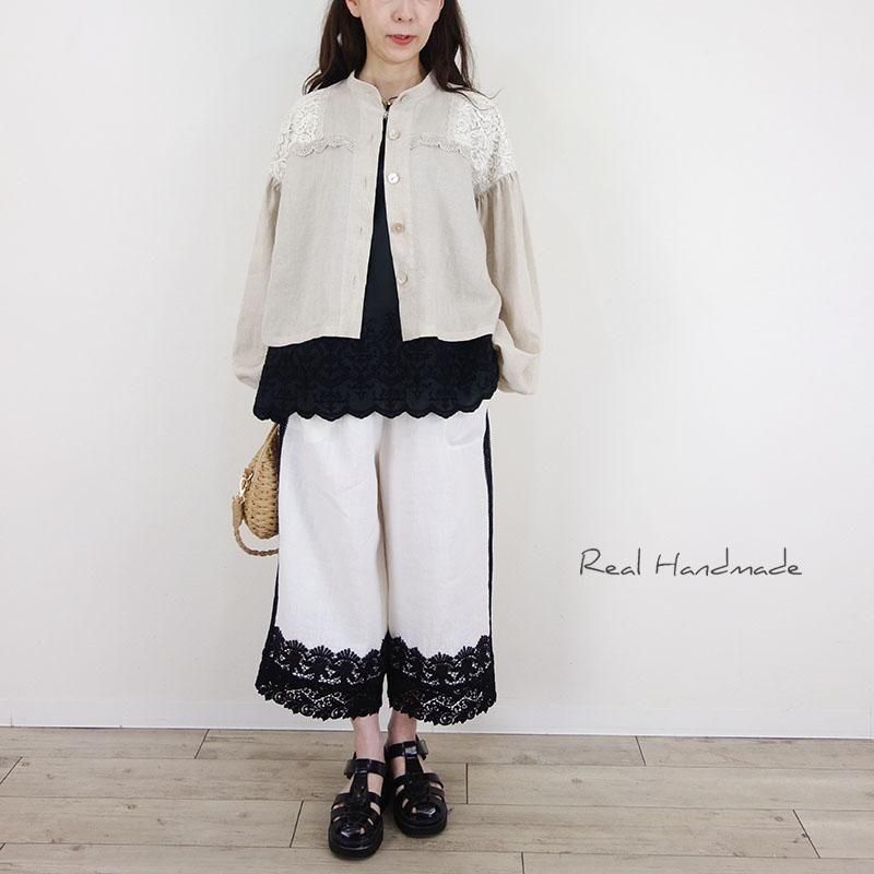 リネン＆レース 羽織りブラウス | 軽やかで涼しげ - REAL HANDMADE