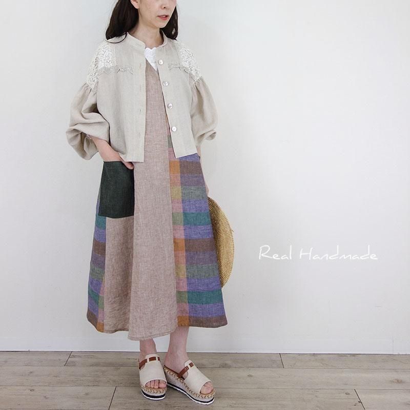 リネン＆レース 羽織りブラウス | 軽やかで涼しげ - REAL