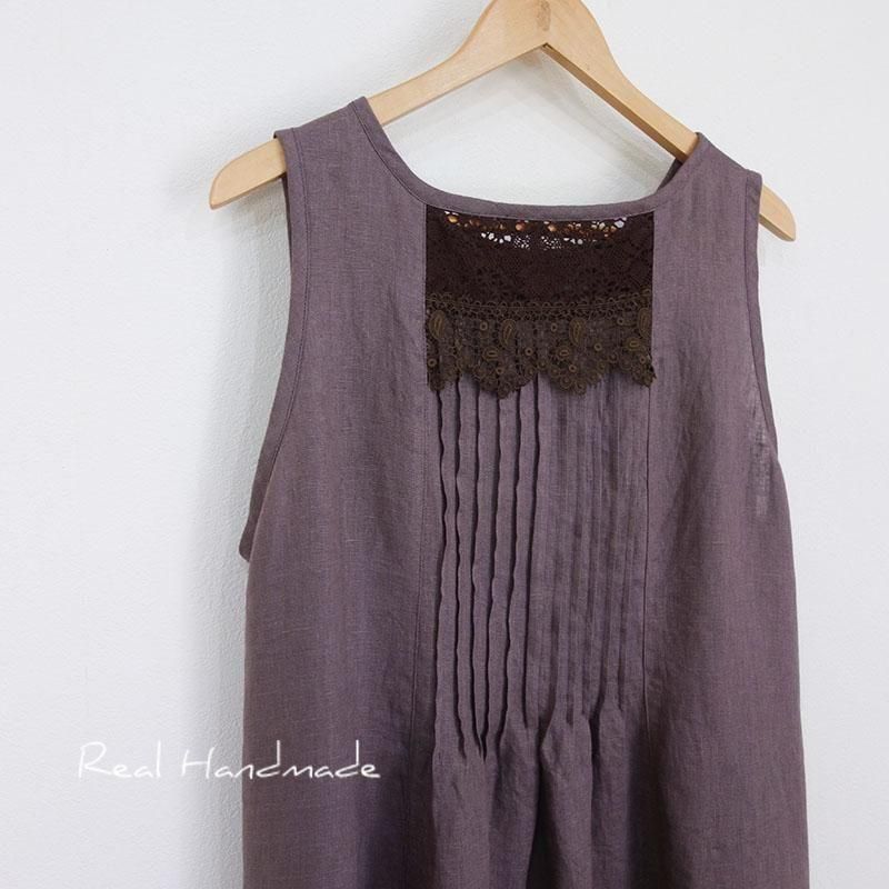 ☆最終価格 極美品☆ 大人気ハンドメイド作家さま リネンワンピース