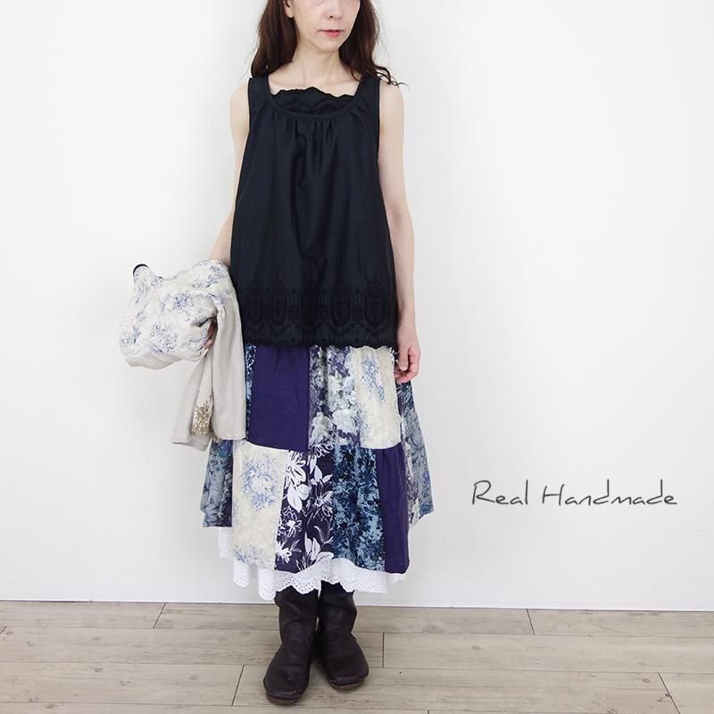 タナローン ミシェル・フランシス　3段ティアードスカート　総ゴム　　ハンドメイド 楽天市場】【全品送料無料！】 ティアード ロングスカート