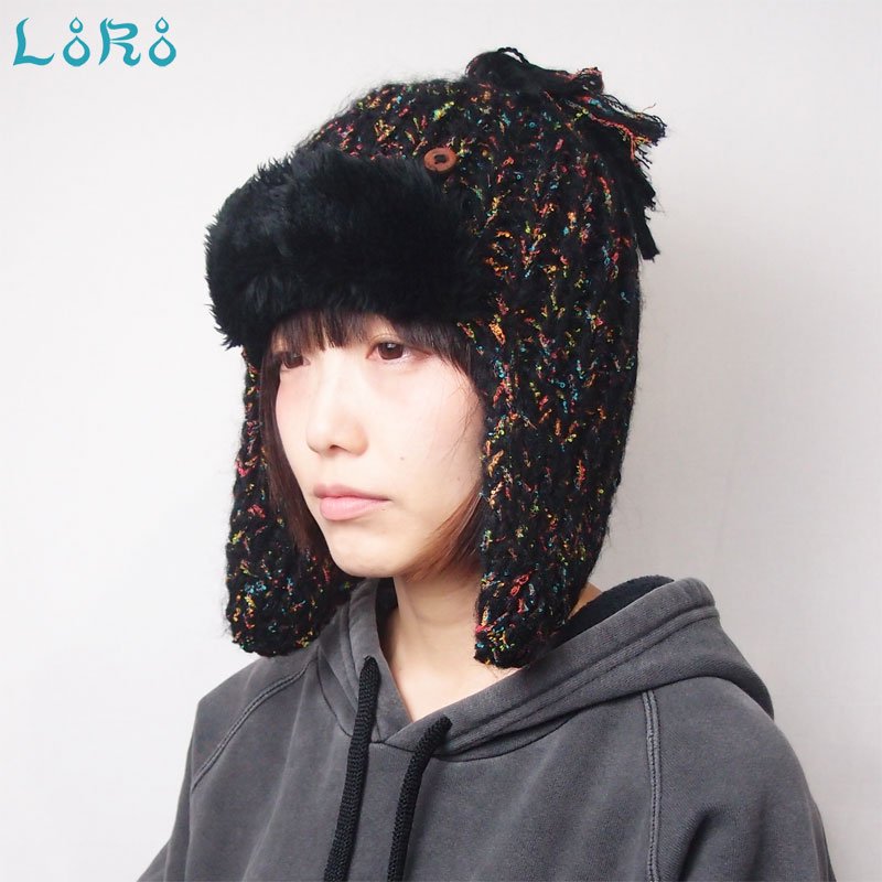 帽子のWEBSHOP LoRo｜パイロットニット帽・耳付き