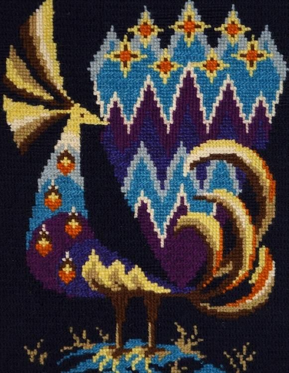 TVIST ツヴィスト刺繍 紫孔雀 - 北欧スタイル雑貨ピーティオ