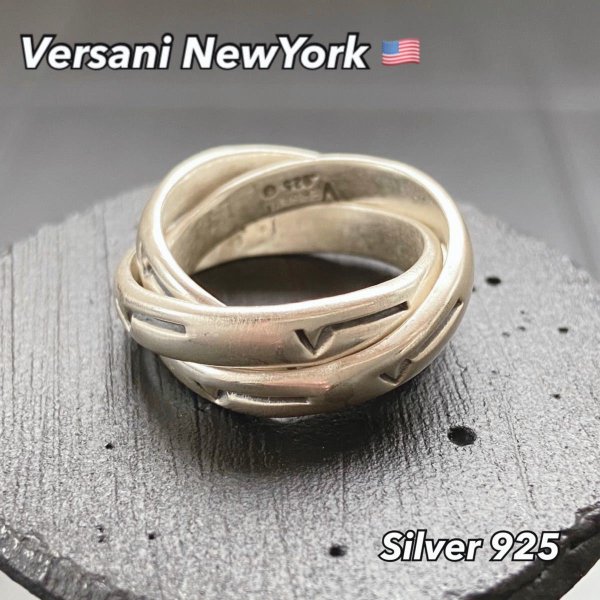 NYベルサーニ 指輪【22号】Silver925 ロゴ入りシルバーリング 銀製プレゼント