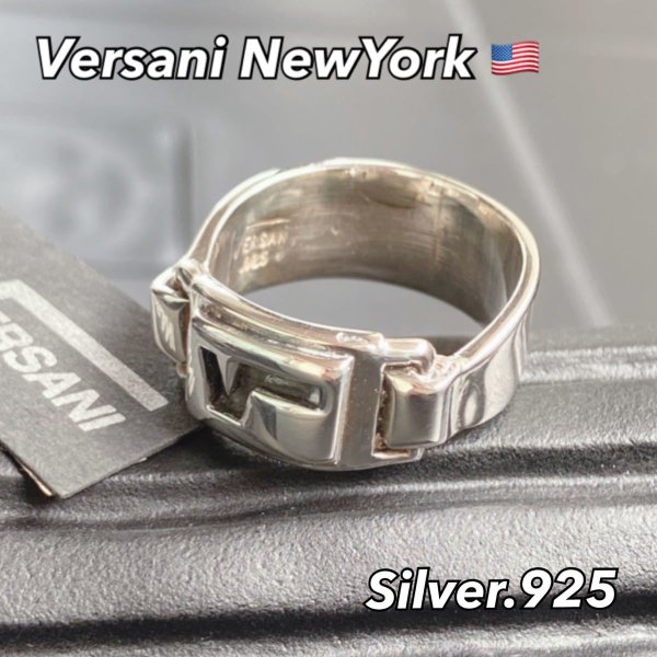 [S-1] Silver925 / 77g VERSANI シルバーブレスレット腕周り内径193cm