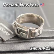 ベルサーニNY シルバーリング【12〜24号】VERSANI NEWYORK ロゴ入りプレートデザイン 指輪｜シルバー925 ｜Nameplate Plain Ring Logo