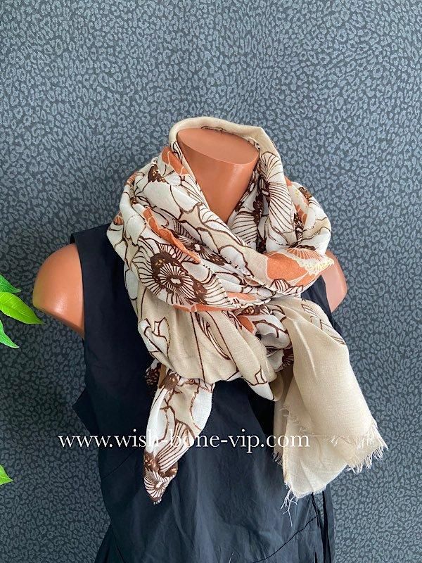 ☆未使用☆レオナールパリ インポート 定価88,000円カシミヤ入り大判