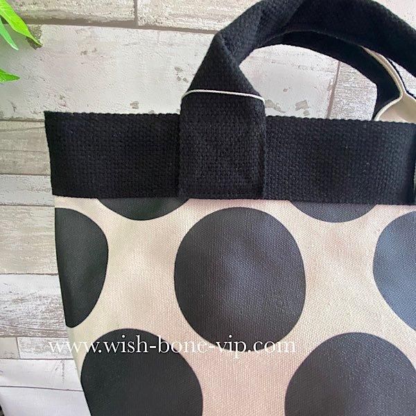 厚地キャンバスバッグ｜ドット柄バッグ｜カジュアルバッグ