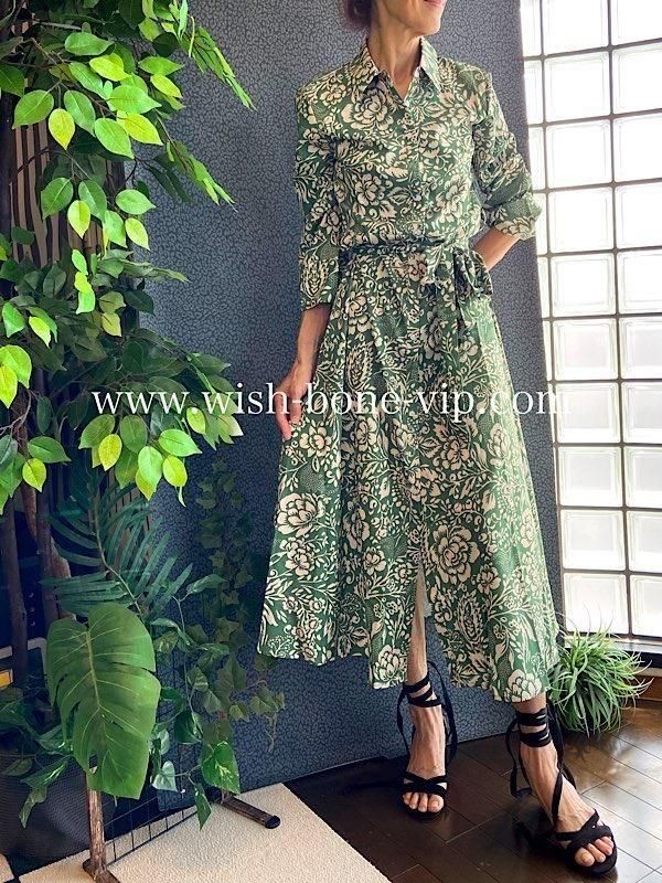 インポートマキシワンピース｜長袖ロング丈シャツワンピース