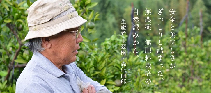 「森さんのみかん」の生産者、森征四郎さんの写真