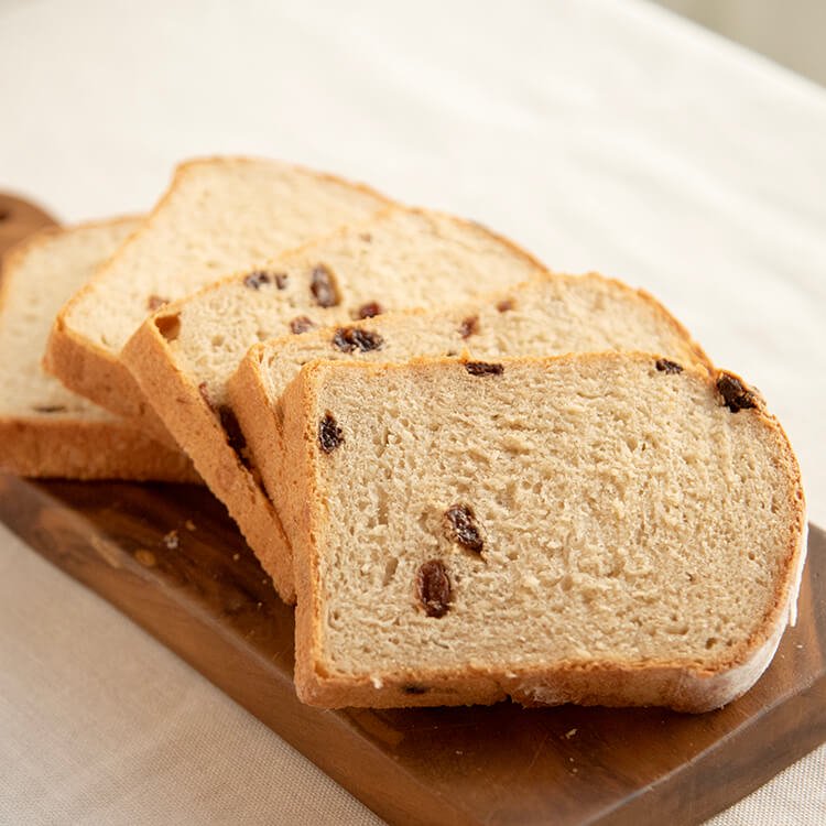 きくち村の自然栽培小麦粉を使ったレーズン食パン【冷凍】5枚切(約400g)