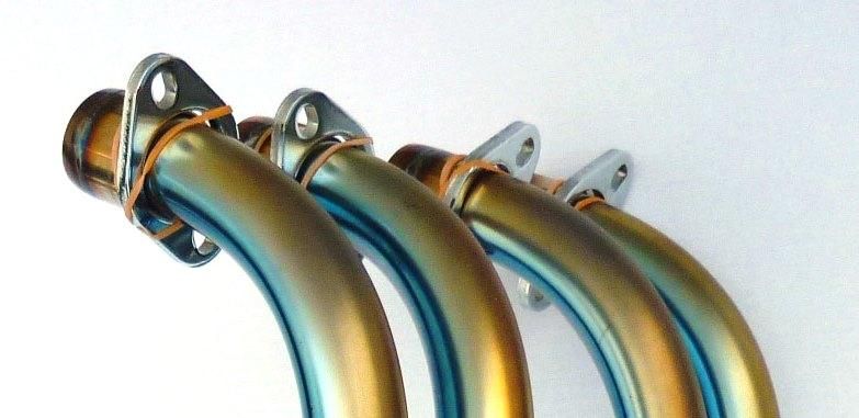 パーツ cbx400f 旧CB400F/OUTEX手曲げ集合管 ステンレス / Φ35エキパイフラット