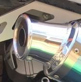 ステンレス製マフラーとスプリング2個セットエンドバッフル付