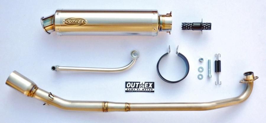 スーパーカブC125(JA58) OUTEX.R-TT-B チタンエキパイ、チタン