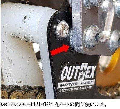 TTR125 チェーンガイドプレートセット（プレートアルミ素地