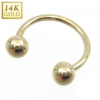 訳あり商品 14金ゴールド製 サーキュラーバーベル ボディ - ボディピアス アクセサリー