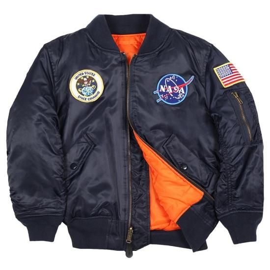 ALPHA INDUSTRIES アルファ キッズ用 MA-1 NASA ナサ フライトジャケット - ボディピアス通販オンラインショップ  墨猫｜スミネコ（ボディーピアス / ボディピ / ピアス）