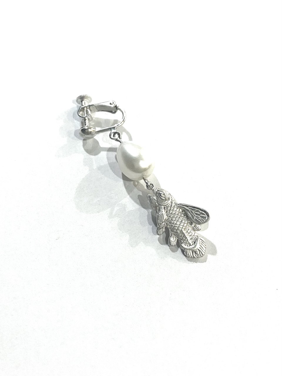 fly coelacanth earring silver 925